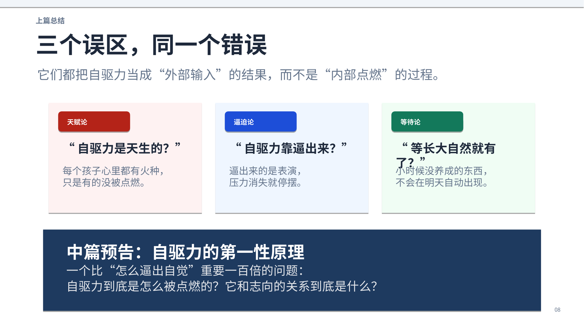 上篇总结 · 中篇预告